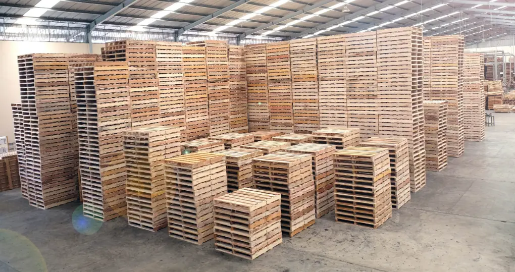 Caption: EPAL pallets are a sustainable choice due to their use of renewable materials and recyclability.