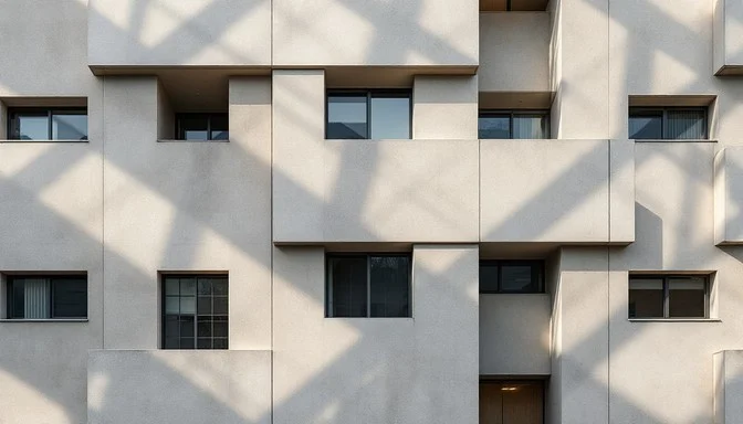 geometric panels in a modern apartment