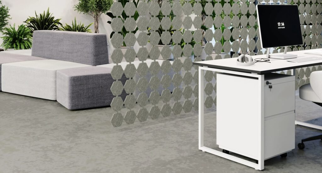 geometric wall panels as room dividers